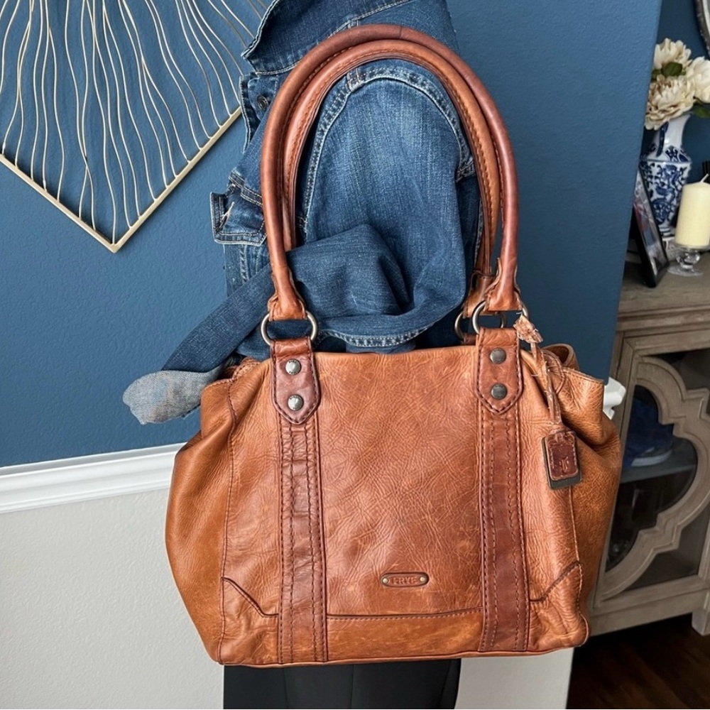 Frye Melissa Leather Tote- distressed style - Picture 2 of 10